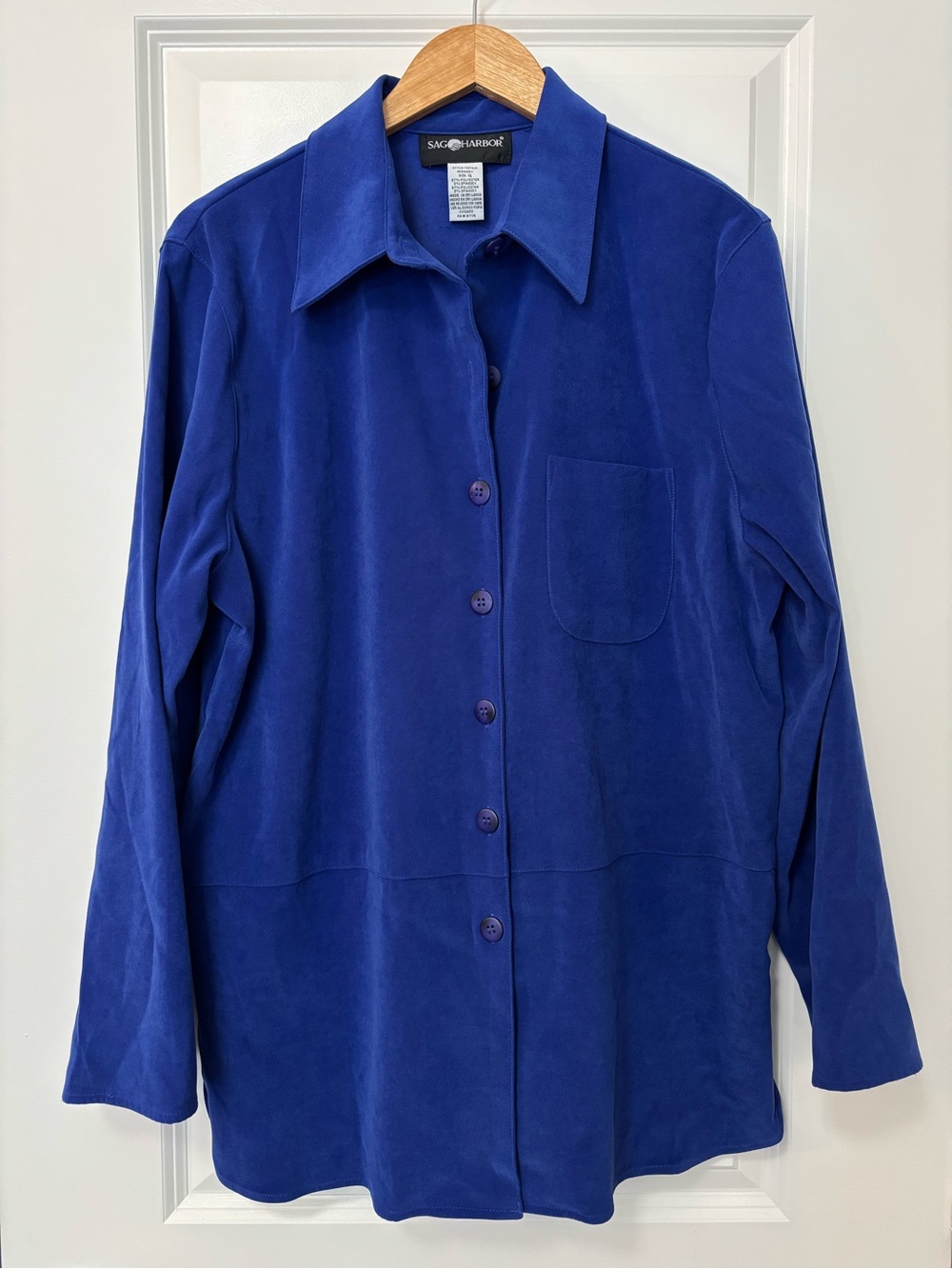 Sag Harbor Royal Blue Shirt Jacket, Size 16